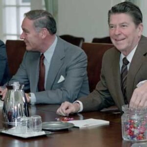 President Reagan with jellybeans